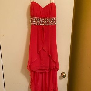 Pink High Low Prom Dress